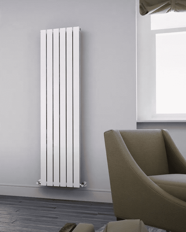Flat Vertikal Dobbelt Radiator Hvid